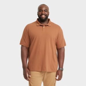NEW Goodfellow & Co. Mens Size XXL Brown Polo Comfort Stretch Fade Resistant
